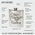 Chinese Dragon Pewter Kidney Hip Flask