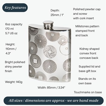 Millstones 6oz Kidney Spirit Hip Flask