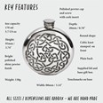6oz Round Pewter Celtic Knot Flask
