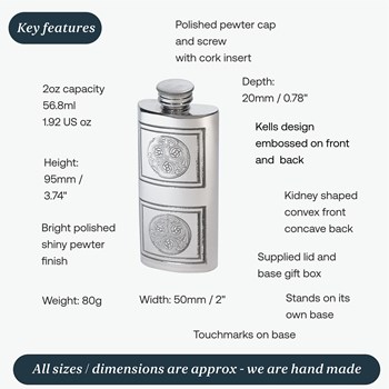 2oz Kells Purse Pewter Purse Flask