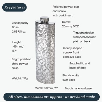 Triquetra 3oz Pewter Purse Flask
