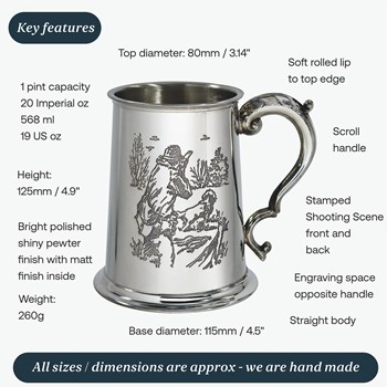 Shooting Scene One Pint Pewter Tankard