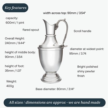 Medium Pewter Claret Jug Medium Pewter Claret Jug