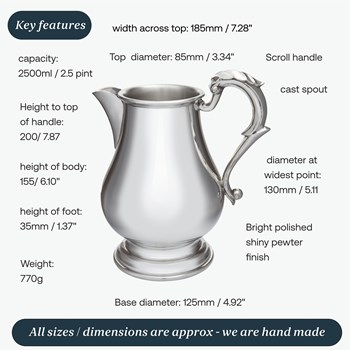 Pewter Ewer Jug Pewter Ewer Jug