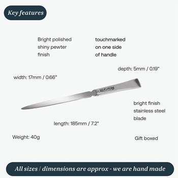 Cast Pewter And Stainless Letter Opener