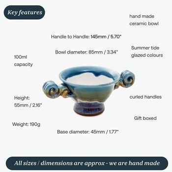 Summer Tide 3" Ceramic Quaich