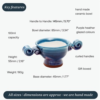 Highland Heather 3" Ceramic Quaich