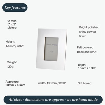 Pewter 2"X3" Mini Picture Frame