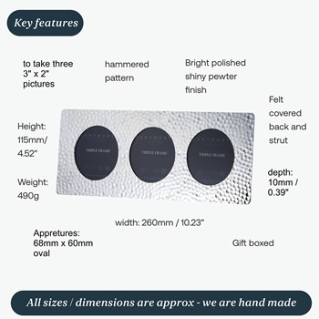 Triple Hammered Pewter Frame Triple Hammered Pewter Frame