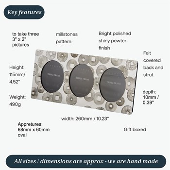 Millstones Triple Picture Frame