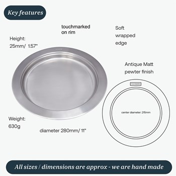 Pewter Medieval Antique Finish Charger