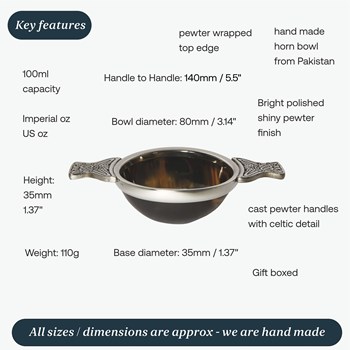 100mm Horn And Pewter Quaich 100mm Horn And Pewter Quaich