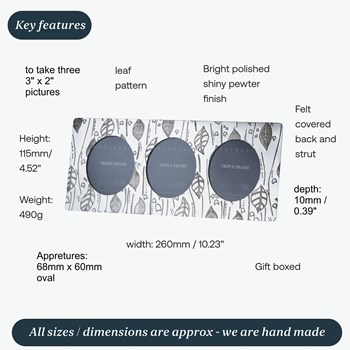 Triple Leaf Pewter Frame