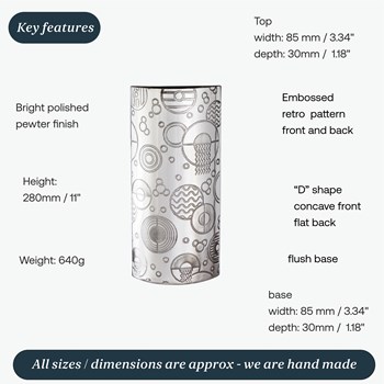 Retro "D" Pewter Budvase