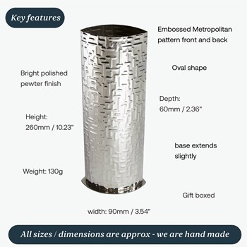 Large metropolitan Pewter vase