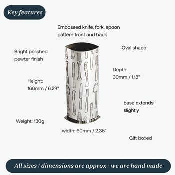 Knife Fork Spoon Pewter Budvase Knife Fork Spoon Pewter Budvase