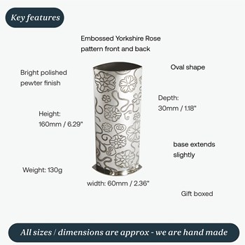 Yorkshire Rose Pewter Bud Vase Yorkshire Rose Pewter Bud Vase