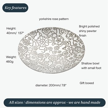 Yorkshire Rose Pewter Bowl
