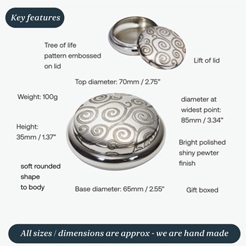 Tree Of Life Pewter Trinket Box