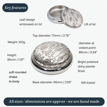 Leaf Pewter Trinket Box Leaf Pewter Trinket Box