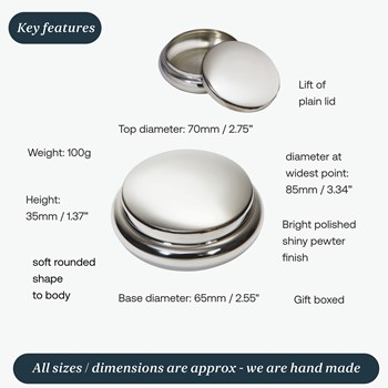 Plain Georgian Pewter Trinket Box Plain Georgian Pewter Trinket Box