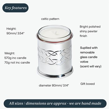 Pewter Embossed Celtic Candle Votive