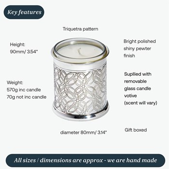 Triquetra Pewter Candle Votive Holder