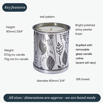 Leaf Pewter Candle Votive Leaf Pewter Candle Votive