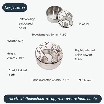 Small Retro Pewter Trinket Box Small Retro Pewter Trinket Box