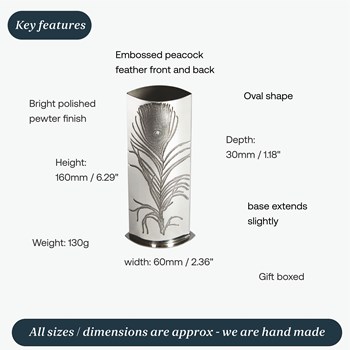 Peacock Pewter Budvase