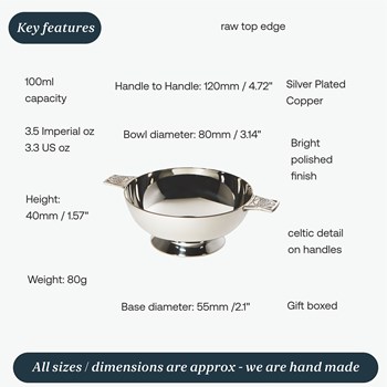 3" Plain Silver Plated Quaich