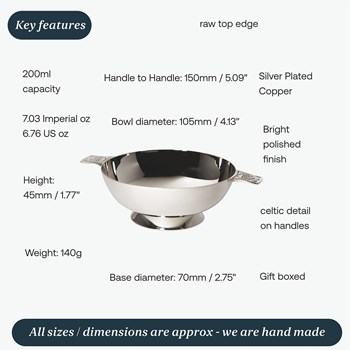 4" Plain Silver Plated Quaich