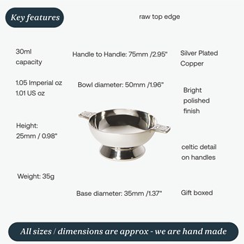 2" Celtic Silver Plated Quaich