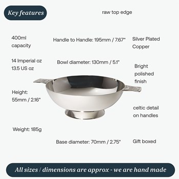 5" Celtic Silver Plated Quaich