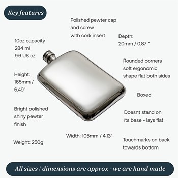 10oz Plain Pocket Flask 10oz Plain Pocket Flask