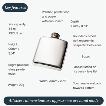 2oz Plain Pocket Flask