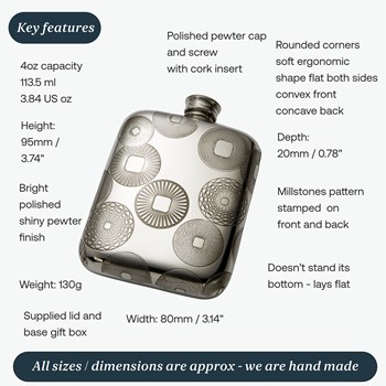 Millstones 4oz Pocket Flask