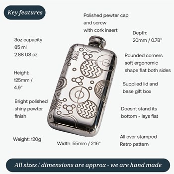 Small Retro Pewter Pocket Flask