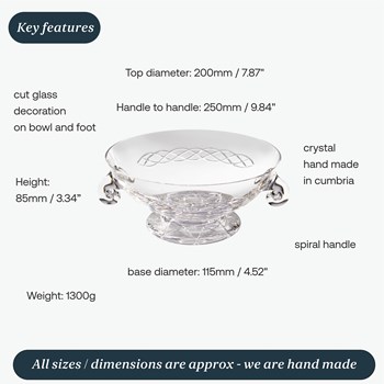 Large Crystal Glass Quaich