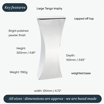 Large Tango Pewter Trophy By Catherine Tutt