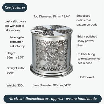 Celtic Cross Pewter Money Box Celtic Cross Pewter Money Box