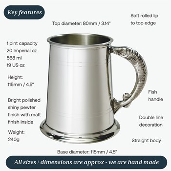 Fish Handle One Pint Pewter Tankard