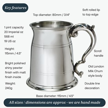 Standard Old London One Pint Pewter Tankard