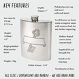 21 Key Stamp Pewter Kidney Hip Flask