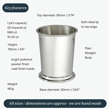 Plain Pint Pewter Beaker Mint Julep Cup