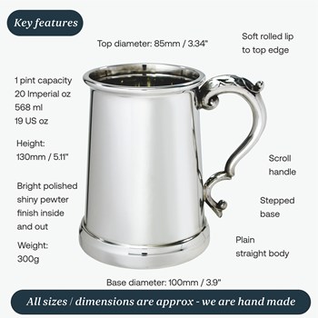 Gloucester One Pint Pewter Tankard