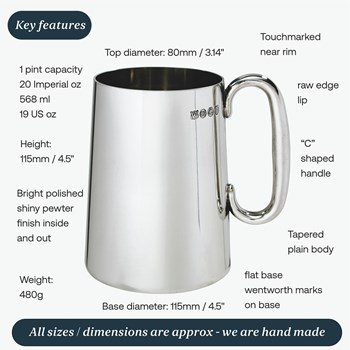 Imperial One Pint Pewter Tankard Imperial One Pint Pewter Tankard