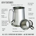 Standard Lined Glass Base One Pint Pewter Tankard