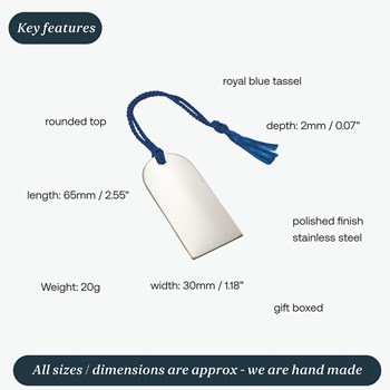 Stainless Steel Book Mark With Tassel