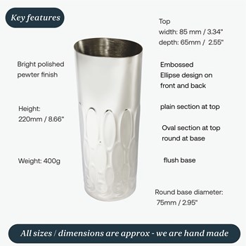 Medium Pewter Elipse Vase Medium Pewter Elipse Vase